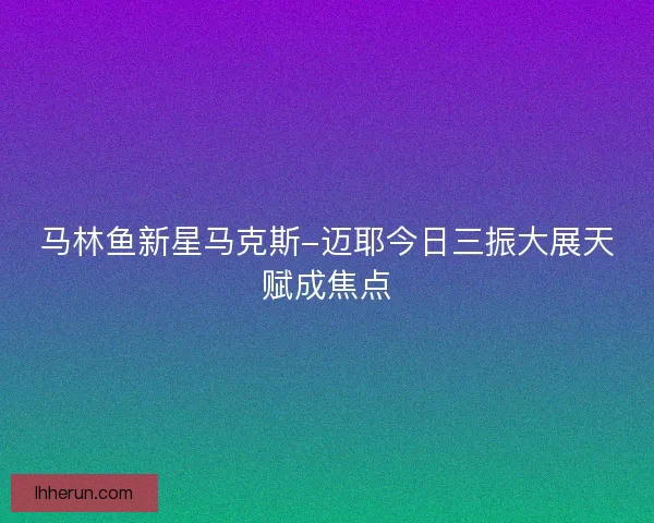 马林鱼新星马克斯-迈耶今日三振大展天赋成焦点